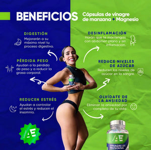 Summer Kit: 1 Frasco de AE Cápsulas de Vinagre + Magnesio y 1 Spread & Sweat Gel